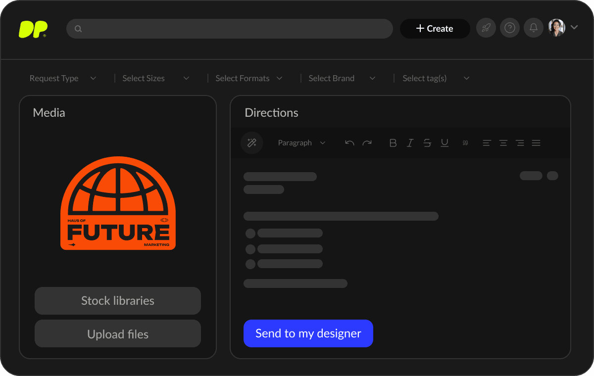 A guided request experience
